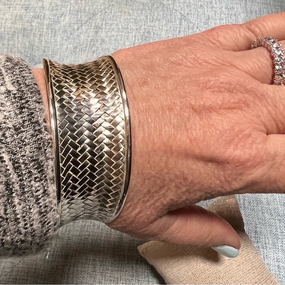 Sterling Silver Woven Cuff Bracelet - Picture 7 of 9